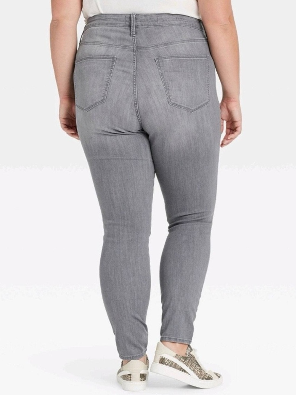 Universal Thread Gray High Rise Skinny Jeans Size 16 Stretch Denim - Picture 3 of 9